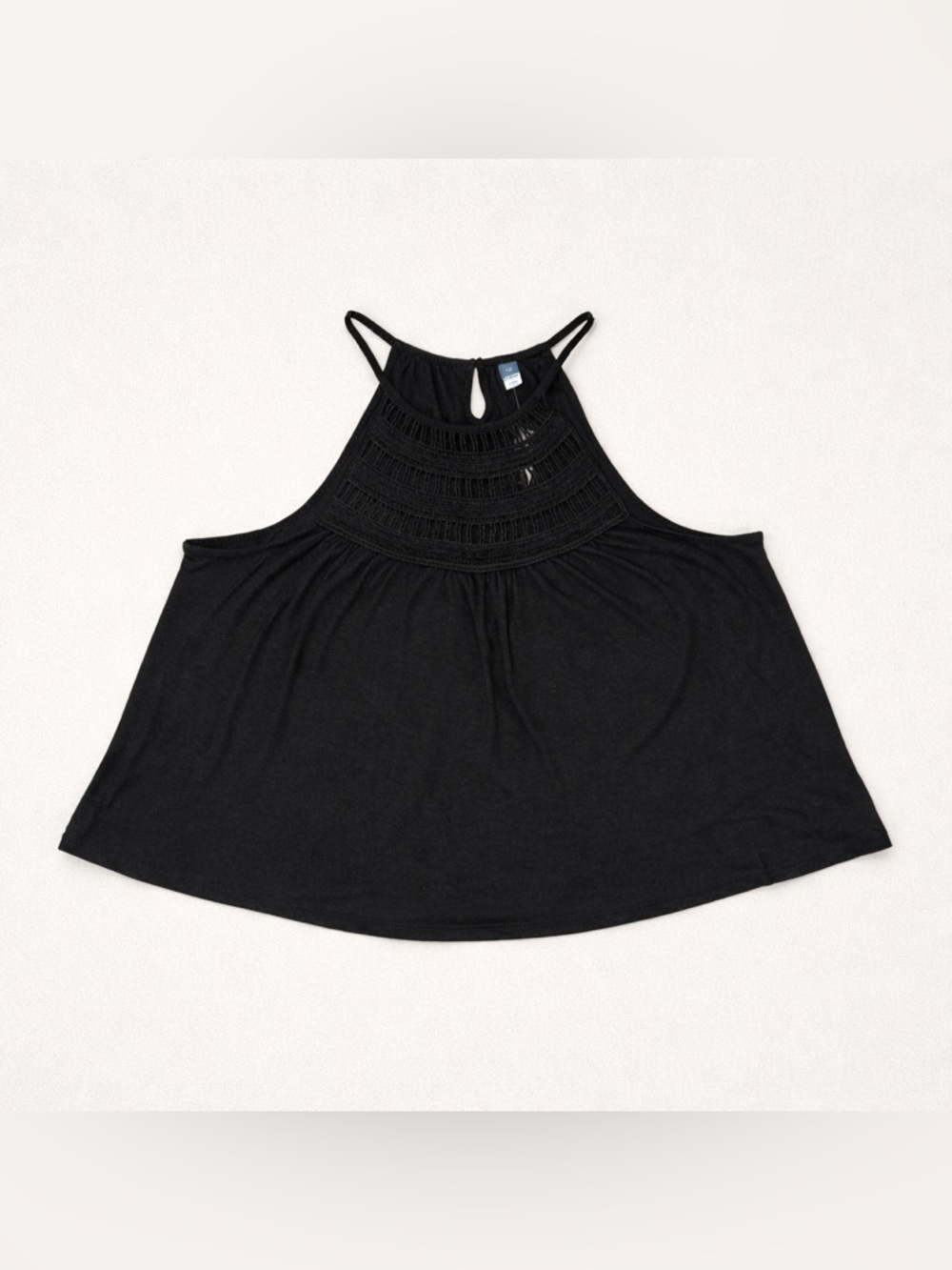 Old Navy Linen Blend Halter Top – Crochet Yoke Swing Tank (XXL)
